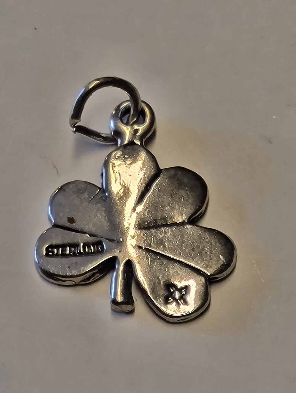 925 Sterling Silver Vintage Three Leaf Clover Shamrock Charm